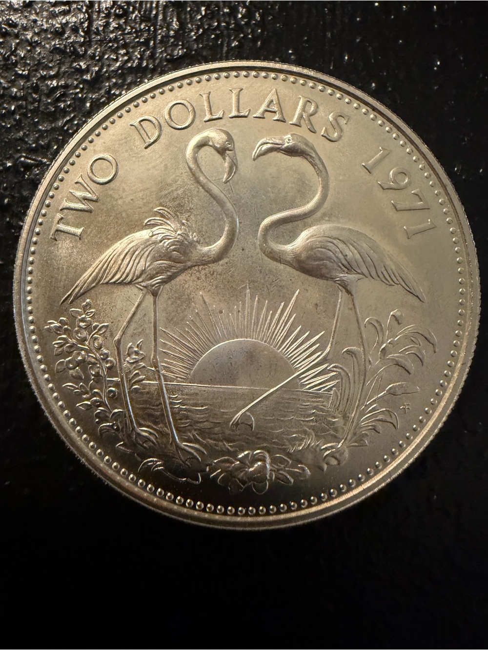 1971 Two Dollars Commemorative Coin - 925 Silver Flamingo Design